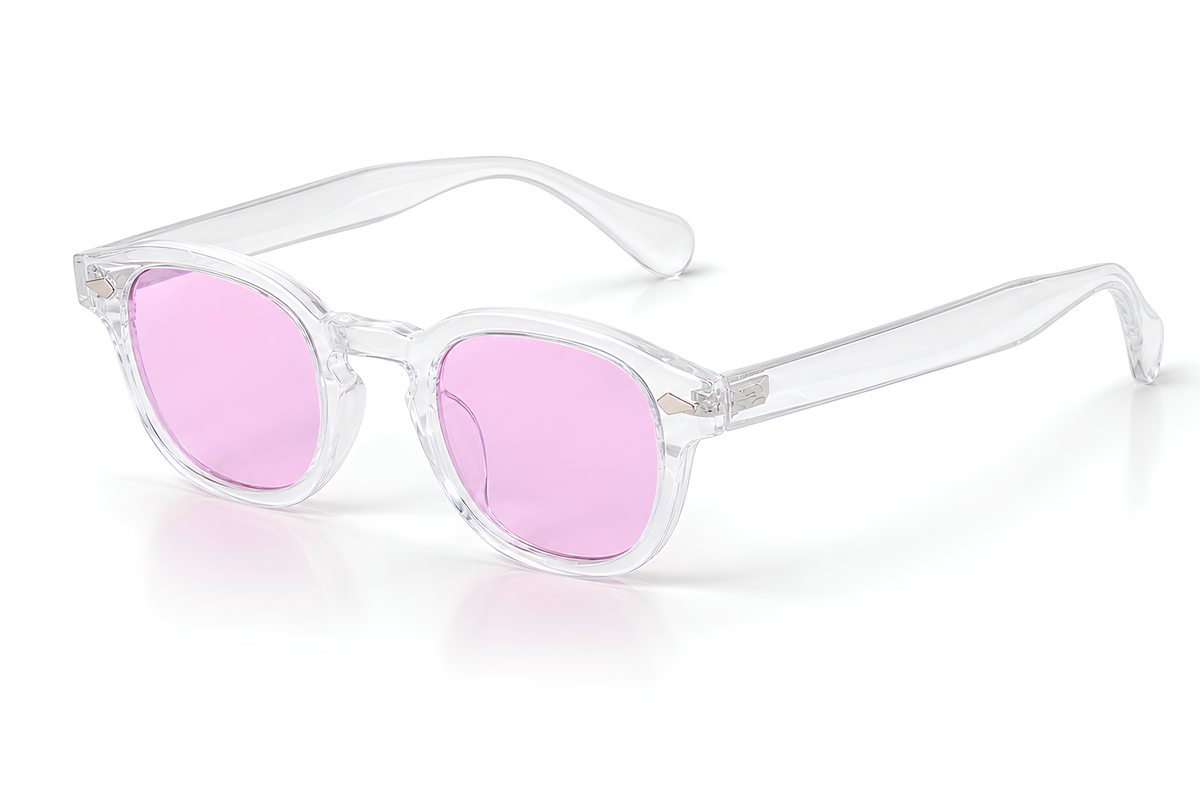Monture cristal transparente Pink Paradise aux verres roses tendres, allure lumineuse et solaire