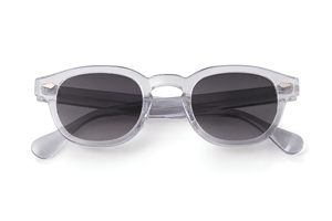 Lunettes de soleil Ushuaïa Sunrise Ibiza, monture cristal transparente et verres gris fumés, collection Icon