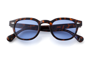 Lunettes de soleil Zoo Project Sunrise Ibiza, monture écaille chaude et verres bleus translucides, collection Icon